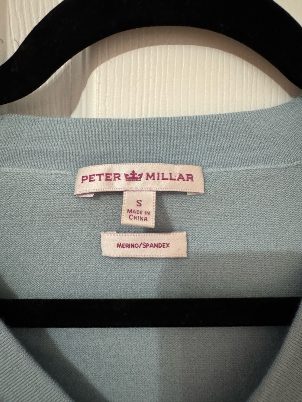 Peter Millar Merino Wool V-Neck Sweater Blue S EUC - Picture 3 of 8